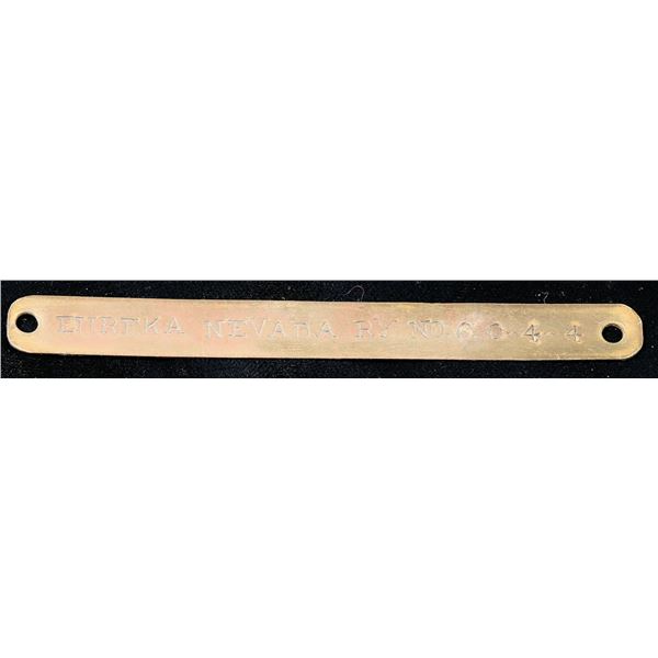 Eureka Nevada Railway Brass Plate [191073]
