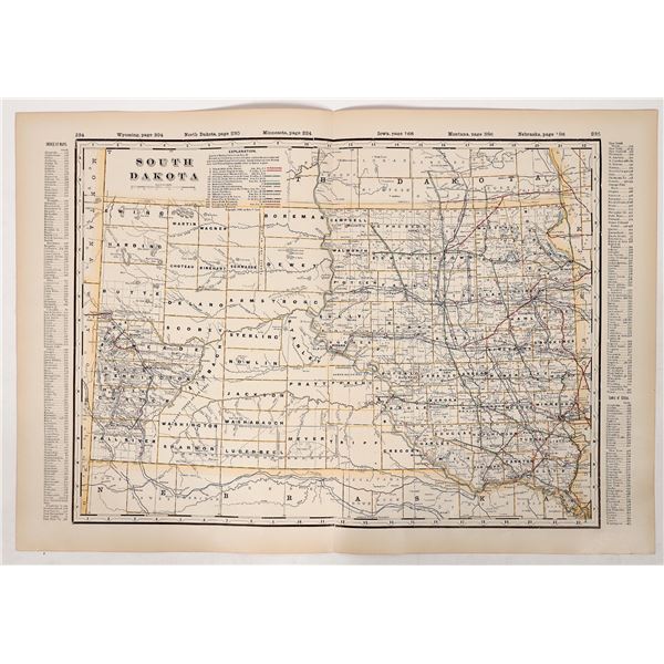 South Dakota Railway Map, c. 1880s-1910s [193206]