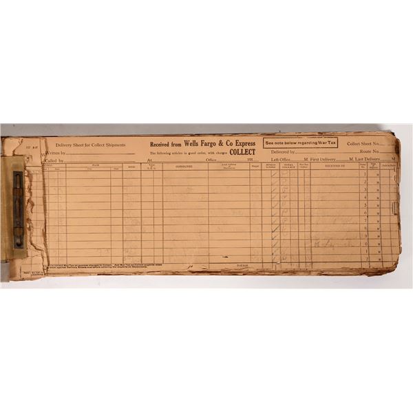 Wells Fargo Express Collect Shipment Book, 1918 [193435]