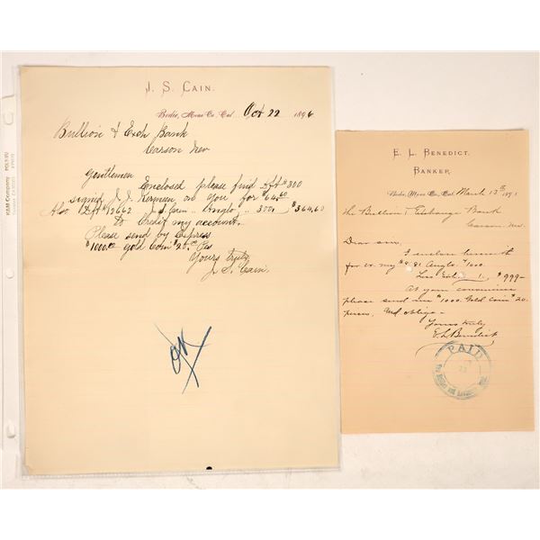 Bodie Letterhead Pair with JS Cain Signed [193549]