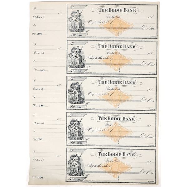 Sheet of Bodie Bank RN Checks [193113]