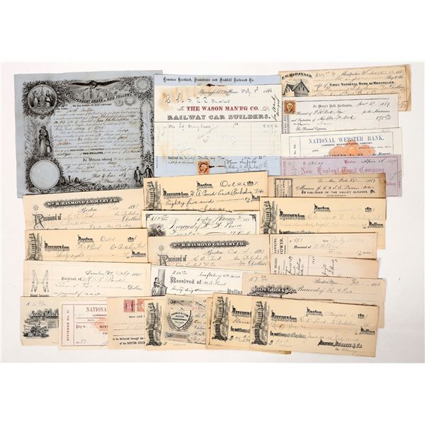 Massachusetts & Vermont Checks, 25, 1867-99 [191250]