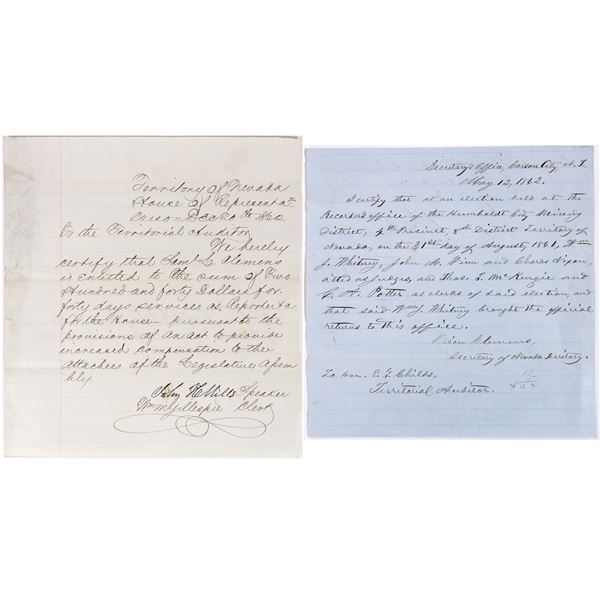 Sam L. Clemens (Mark Twain) Signature on Nevada Territory Document [190767]