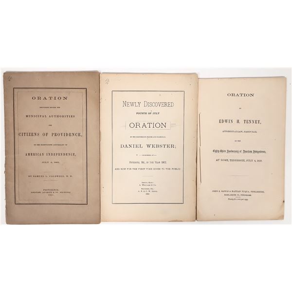 Orations on American Independence Trio, 1802-61 [193445]
