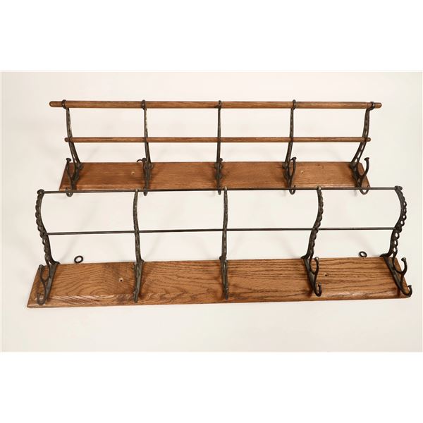 Wood and Metal Coat Rack Pair [190803]