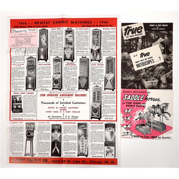 Coin Operated Machine Ephemera Trio, Rare [192832]