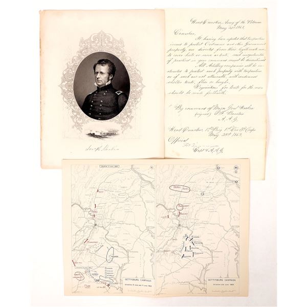 Joseph Hooker Ephemera Group w/ Brady Photo [191471]