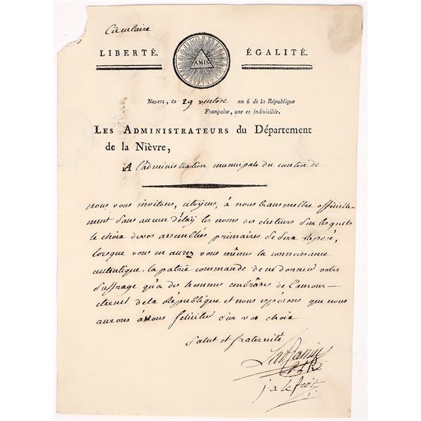 French 1792 Royalist's War Decree, Rare [193243]