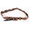 Image 1 : Copper and Turquoise Leather Belt with Conchos [192864]