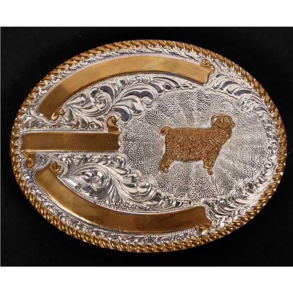 Silver and Gold Mutton Busting Belt Buckle [192867]