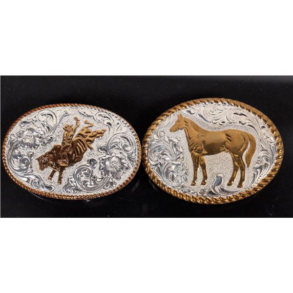 Silver and Gold Western Belt Buckles (2) [192861]