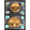 Image 1 : Turquoise and Nickel Plate Belt Buckles (2) [192859]