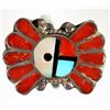 Image 1 : Zuni Ring, Turquoise/Coral/Mother of Pearl Inlay [190922]