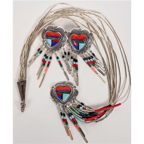 Sterling Silver Necklace and Earring Set [193028]