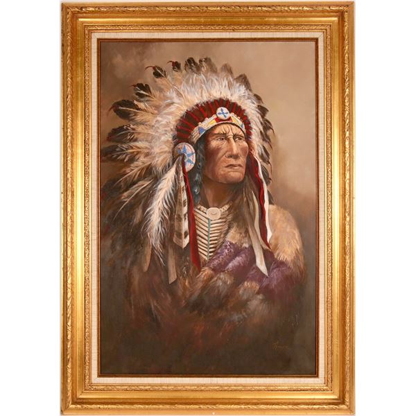 Chief Strong Wind Original Oil Painting by Hanson [120810]