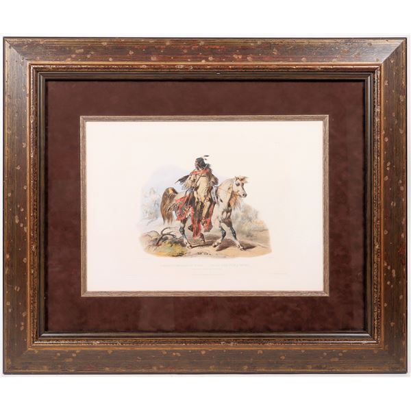 Blackfoot Indianer zu Pferd Reprint in Nice Frame [193148]