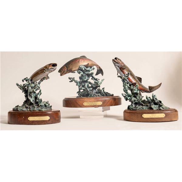 Di Vita, Frank Cold-Painted Bronzes: Trout (3 Sculptures) [184017]