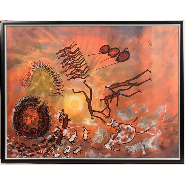 Silkscreen & Batik Framed Print of Africa by Robin Anderson [184059]