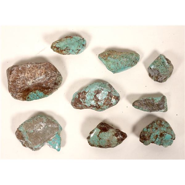 Turquoise Specimens  No. 8 Mine, Nevada - Light Aqua Color (10 pieces) [191958]