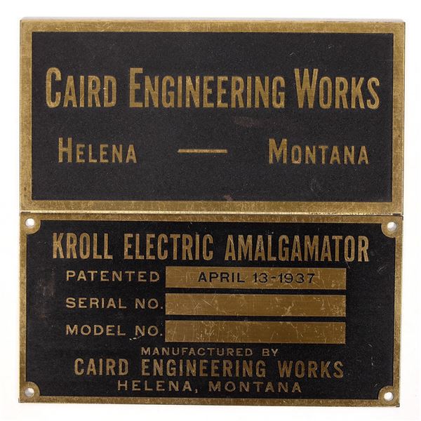 Helena Mining Equipment Small Brass Plaques, 2 [193093]