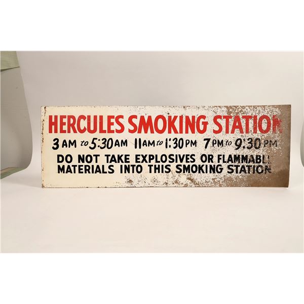 Hercules (blasting powder) smoking station sign [190446]