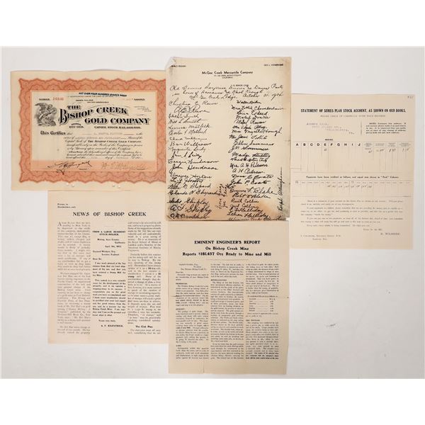 Bishop Gold Mines Ephemera [193463]