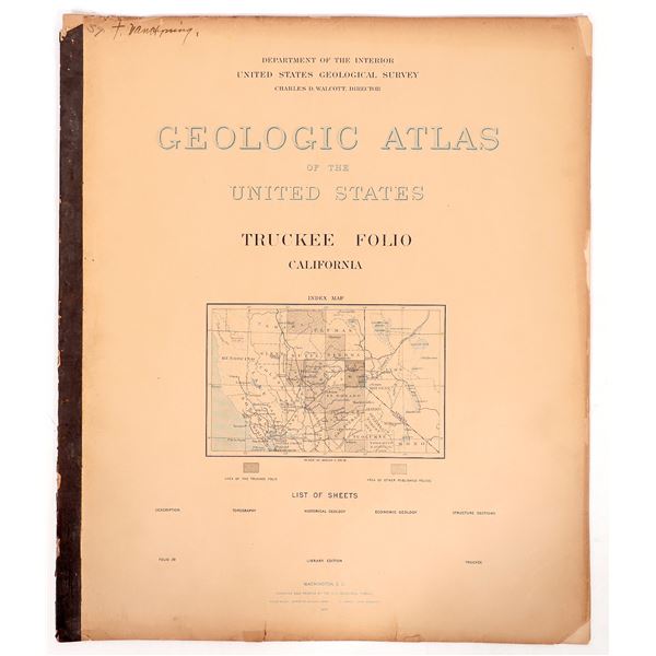 Truckee California Geologic Atlas, 1897 [193135]