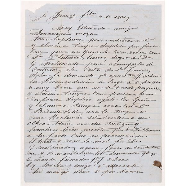 Mexican Mine Virginia City Correspondence [192381]