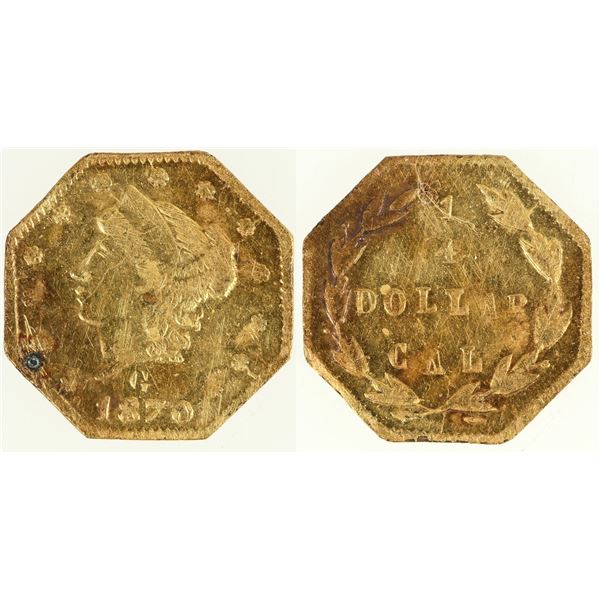 1870 California Fractional Gold 25c BG-763 [192686]