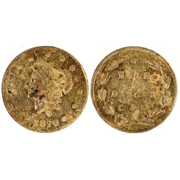 1870 California Fractional Gold 50c BG-1024 [193041]