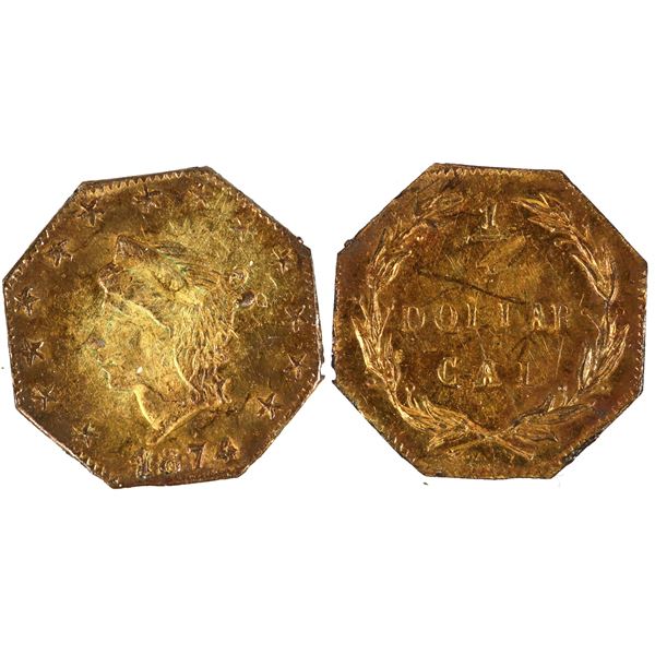 1874/7874 California Fractional Gold 25c BG-776 [193020]