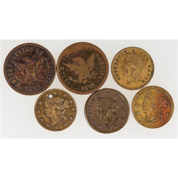 $1 Gold Size Counter Group (6) [192667]