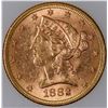 Image 1 : U. S. Liberty Head $5 Gold: 1882 [192425]