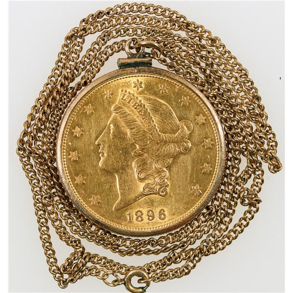 U.S. Liberty Head $20 Gold Piece Necklace: 1896-S [193166]