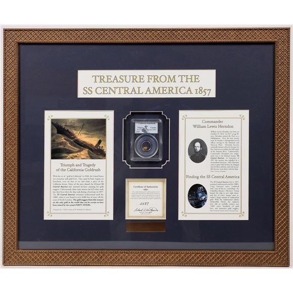 Gold Nugget from S S Central America in Frame [193147]