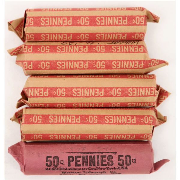 Wheatback Cents: A Roll for each Decade (5 rolls) [190885]