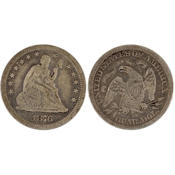 Seated Liberty Quarter, 1876 Carson City [193146]