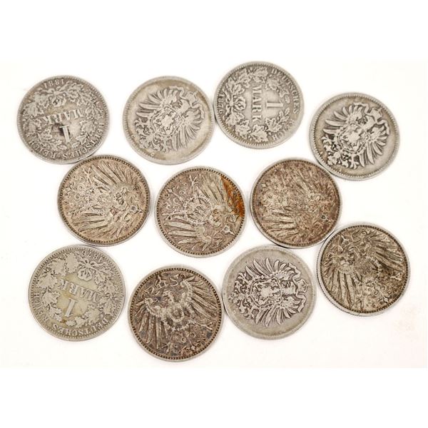 German One Mark Silver Coins (11) [191008]
