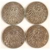Image 2 : Wilhelm II/Von Bayern Five Mark Coins (4) [191011]