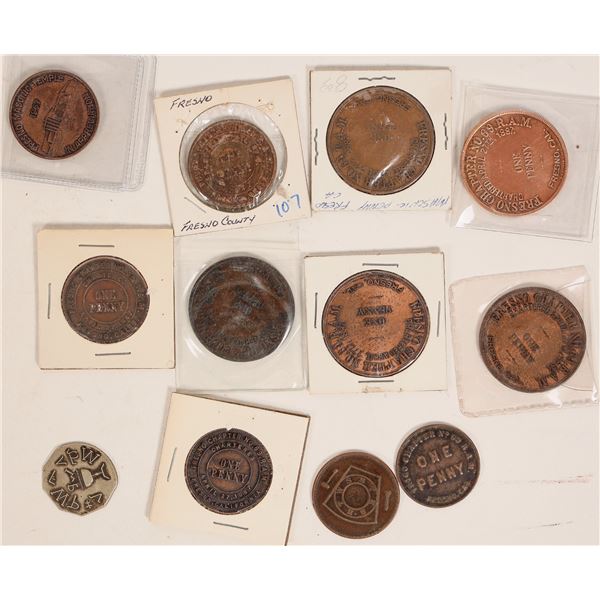 Fresno Masonic Medals & Pennies (12) [192427]