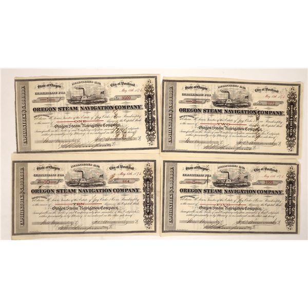 Oregon Steam Navigation Share Scrip, 4, 1874, Very Rare [192769]