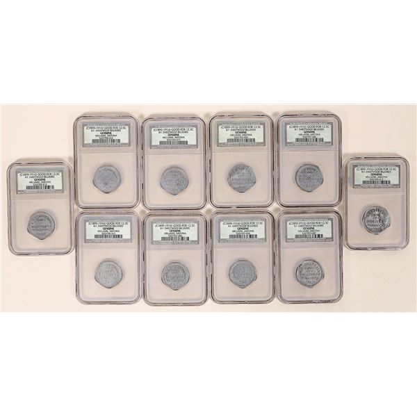 B. F. Sweetwood Billiards Tokens (10) [192401]