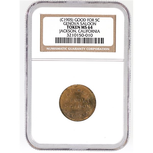 Genova Saloon Token: MS 64 [192219]