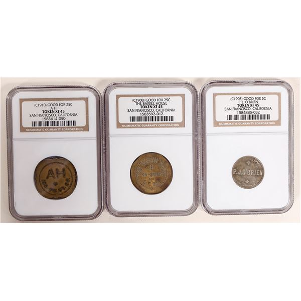 Graded San Francisco Tokens (3) [192223]