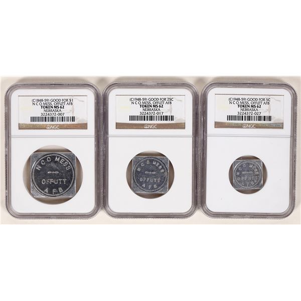 N.C.O. Mess Offutt AFB Tokens (3) [192235]