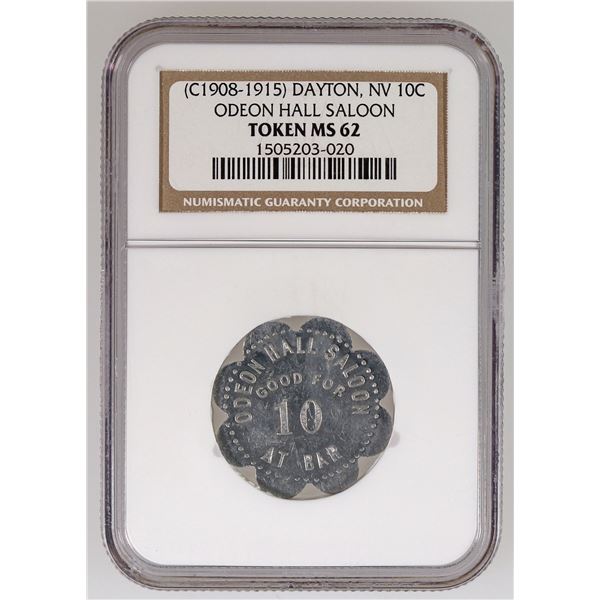 Odeon Hall Saloon Token: MS 62 [191522]
