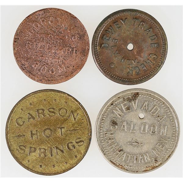Nevada Tokens Four Different Towns (4) [192228]