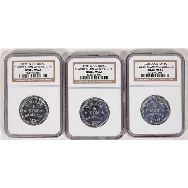 C. Wiede & Son Tokens: MS 64, 65,66 (3) [192142]