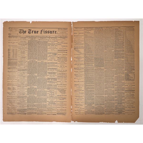 True Fissure 1882 Newspaper, Candelaria, Nevada  [193097]