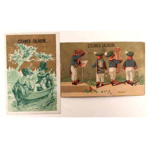 Illinois Steamer Calhoun Trade Cards c. 1883  (2) [191737]